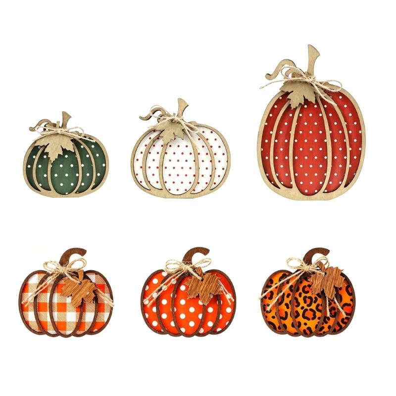 Thanksgiving Fall Decorations Wooden Pumpkin Autumn Decors in Wood for Fall Arrangements Across Dining Tables, Shelves, Entryways, and Home Desks