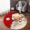 Santa Claus Circular Carpet Soft Washable with Anti Slip Bottom Living Room Bedroom Home Decoration Perfect Christmas Decoration
