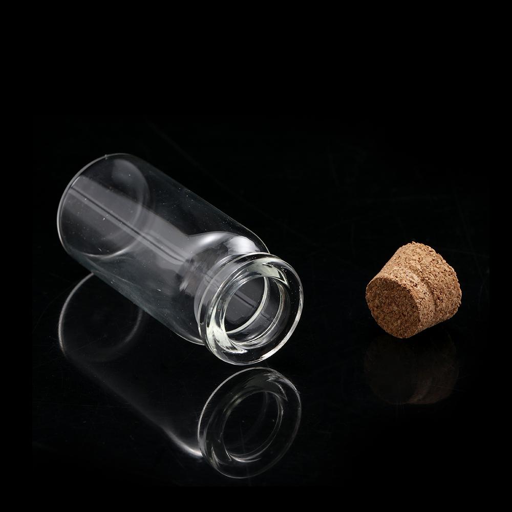 10x Lovely Mini Containers Blank With Cork Stopper Tiny Small Transparent Message Bottles