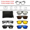 6 In 1 Polarized Sunglasses Men Women Magnetic Clip On Glasses  Optical Prescription Eyeglass Frames Magnet Clips