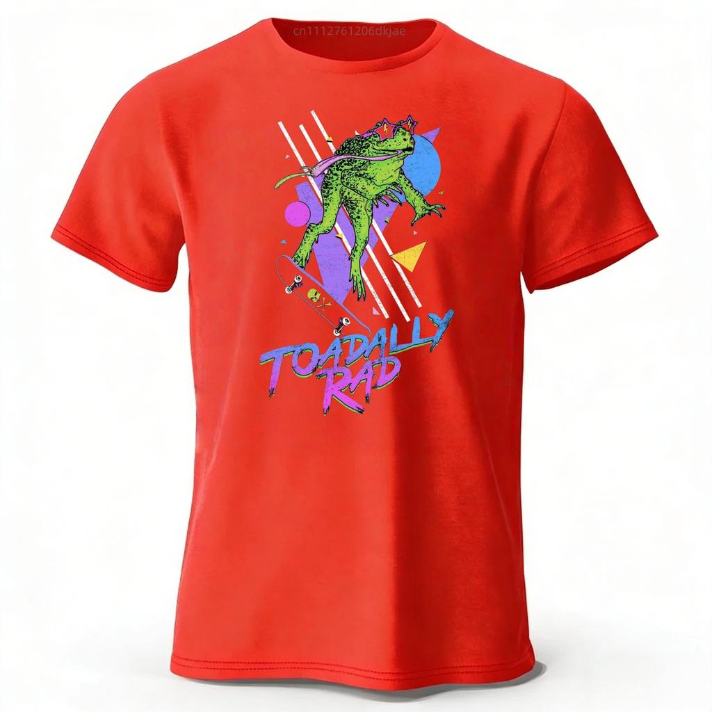 Funny Pun Toadly Rad Trendy Short Sleeved Mens Fashionable New Running Sports Tshirt Womens Loose Plus Size Soft Top