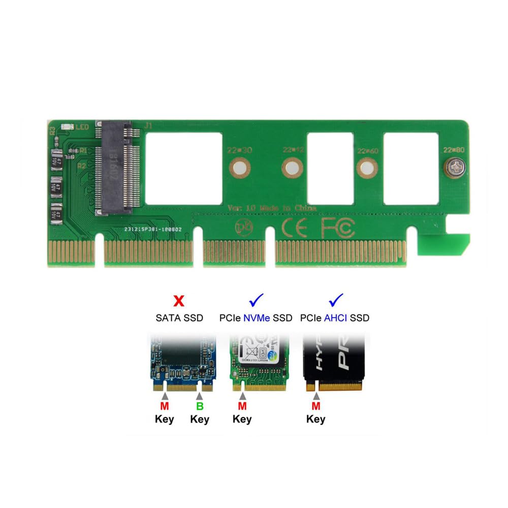 Xiwai Адаптер NVME AHCI SSD NGFF M-Key на PCI-E 3.0 16x x4 для SSD XP941 SM951 PM951 A110 m6e 960 EVO