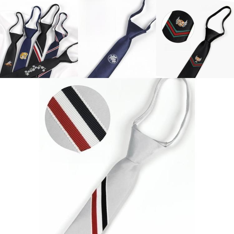 Вышитый галстук с тигром для детей из полосатой шерсти для школы или повседневной носки