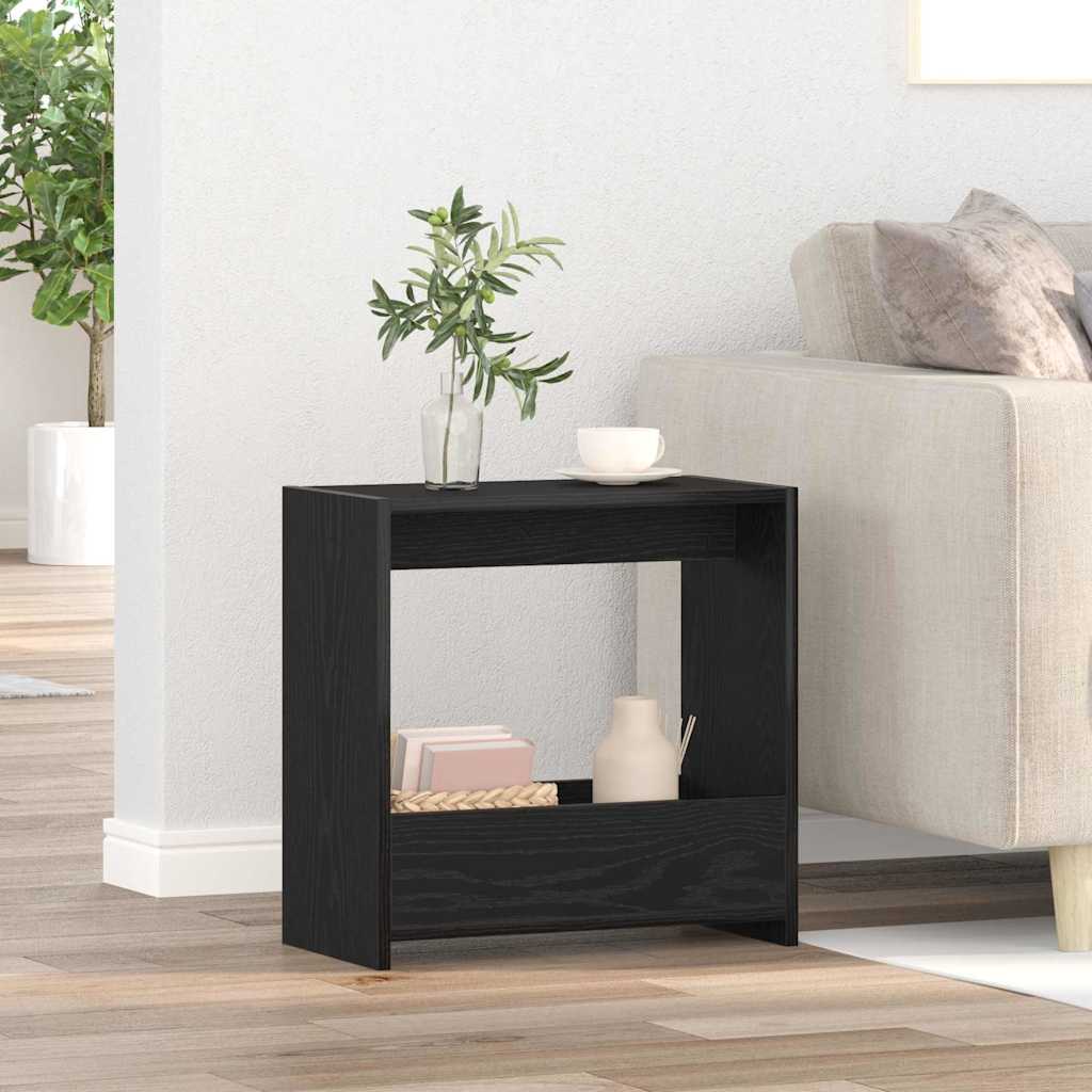 Side Table Black Oak Effect 50 x 26 x 50 cm
