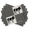 Chicken Hen Placemats Set of 4, Eggs Buffalo Plaid Polka Dots Farm Dining Table Place Mats, Spring Farmhouse Rustic Kitchen Decor Home Decorati