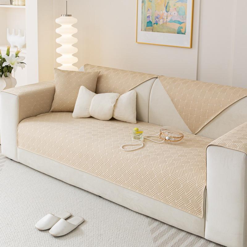Summer Ice Silk Sofa Cushion, Summer Cold Feeling Mat Cushion, New Living Room Leather Sofa Non-slip Cover Cloth Towel