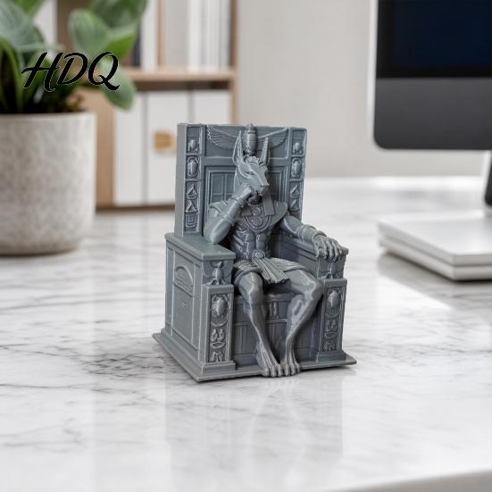 Антиударная Прочная Фигурка Анубиса Сидящего на Троне Статуя Ладонью 3D Печать Тонкая