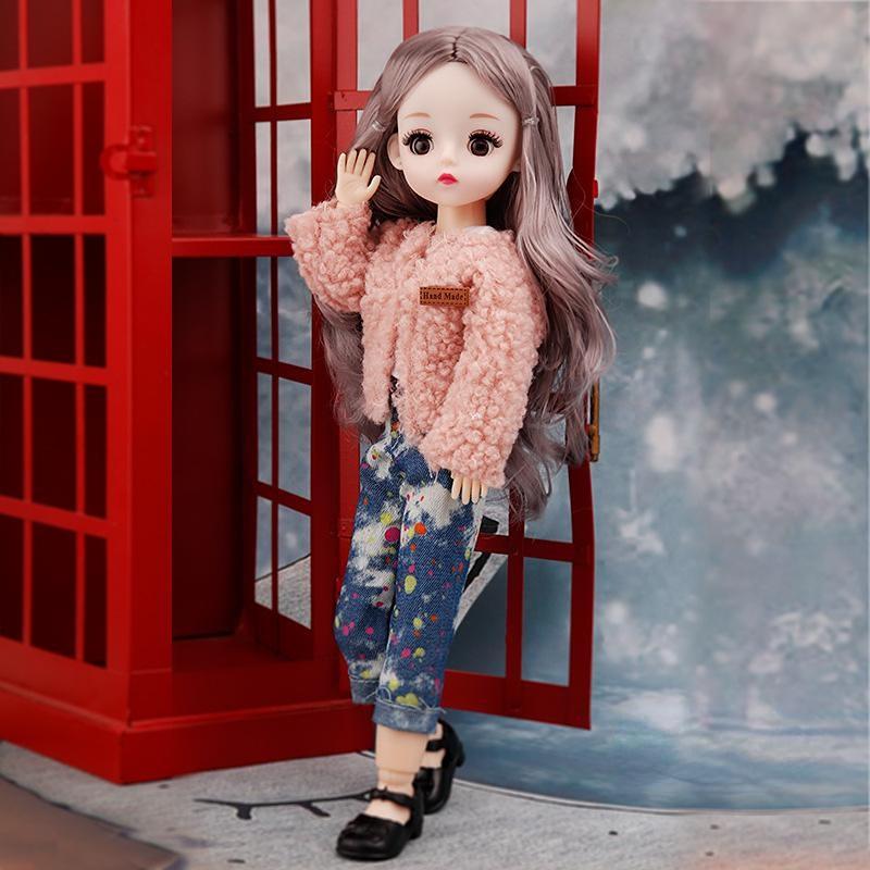 30 см мини подвижная 23 шарнирная кукла игрушка для девочек 3D большие глаза BJD принцесса полная одежда коллекция платьев детская кукла подарок