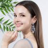 Популярные серьги с бахромой, Преувеличенные длинные серьги с микро-инкрустацией цирконами, Высококачественная бижутерия