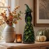 Leaf Gown Autumn Witch Figurine Rustic Forest Witch Table Decor  Thanksgiving