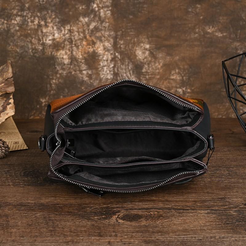 Johnature Rabbit Embossed Shoulder Bags Genuine Leather Retro Women Bag Versatile Cowhide Handmade Handbag