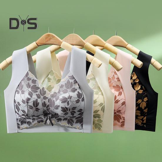 Женский цветочный кружевной бюстгальтер с полным покрытием на косточках, спортивное нижнее белье размера плюс, бесшовный подтягивающий бюстгальтер для большой груди