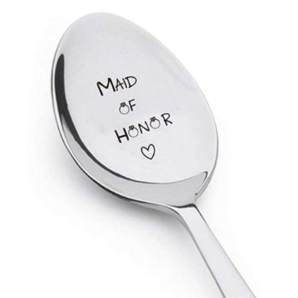Engraved Design Key of Love Spoon Personalized Text Love Letter Spoon Romantic Gift