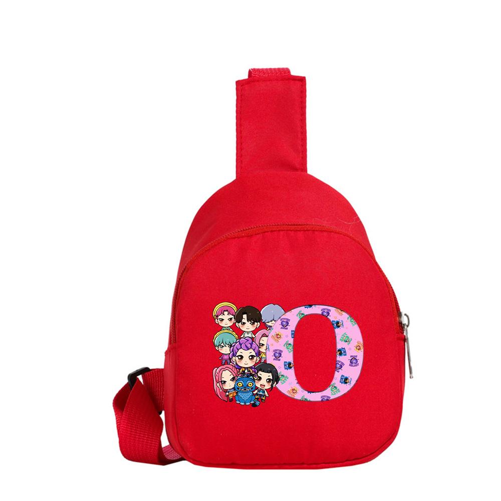 26 English Letter K-Pop Demon Hunters Printed Kawaii Chest Pack for Boy Girl Shoulder Bag Student Portable Crossbody Pouch Christmas Wallet Pursek