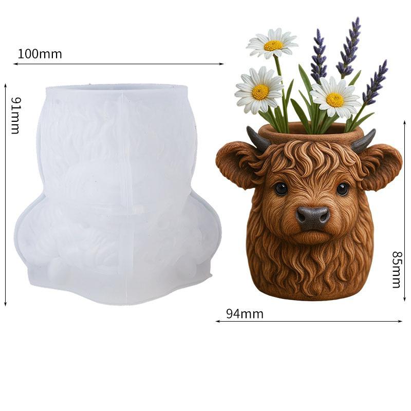 Маленький цветочный горшок в виде горной коровы, форма из смолы, форма для кашпо в виде животного, силиконовая форма, мини-форма для украшения дома и офиса