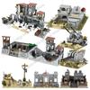 MOOXI MOC WW2 Military Battlefield Bases Bricks War Artillery Compatible Figures Building Blocks Set Toys For Children Adults 3D