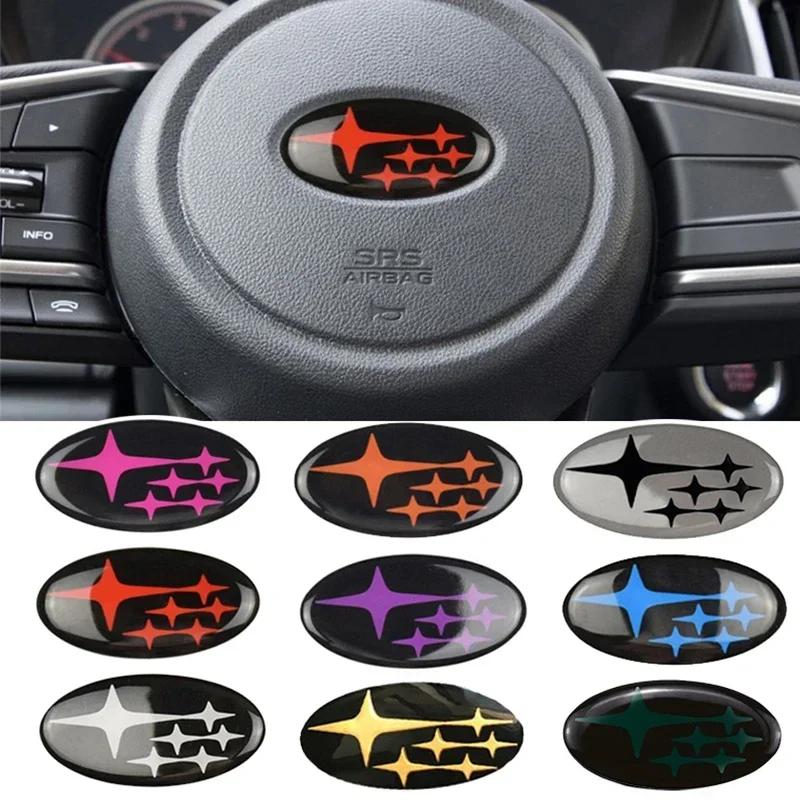 For Subaru STI Forester Outback Legacy Impreza XV Tribeca WRX BRZ 58x28mm Car Logo Steering Wheel Decoration Cover Emblem Decals X5
