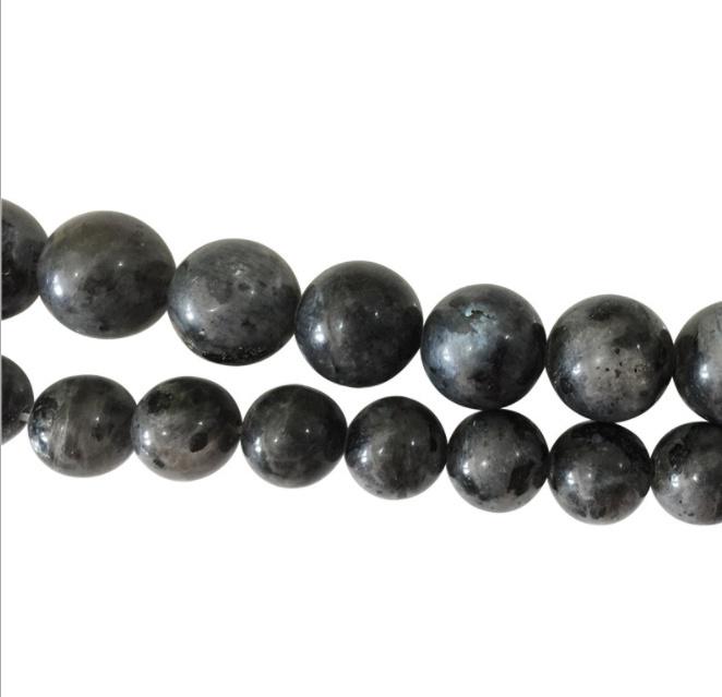 Natural Stone Grey Round Spacer Loose Lavik Rock Labradorite Beads Jewelry Making 4/6/8/10mm