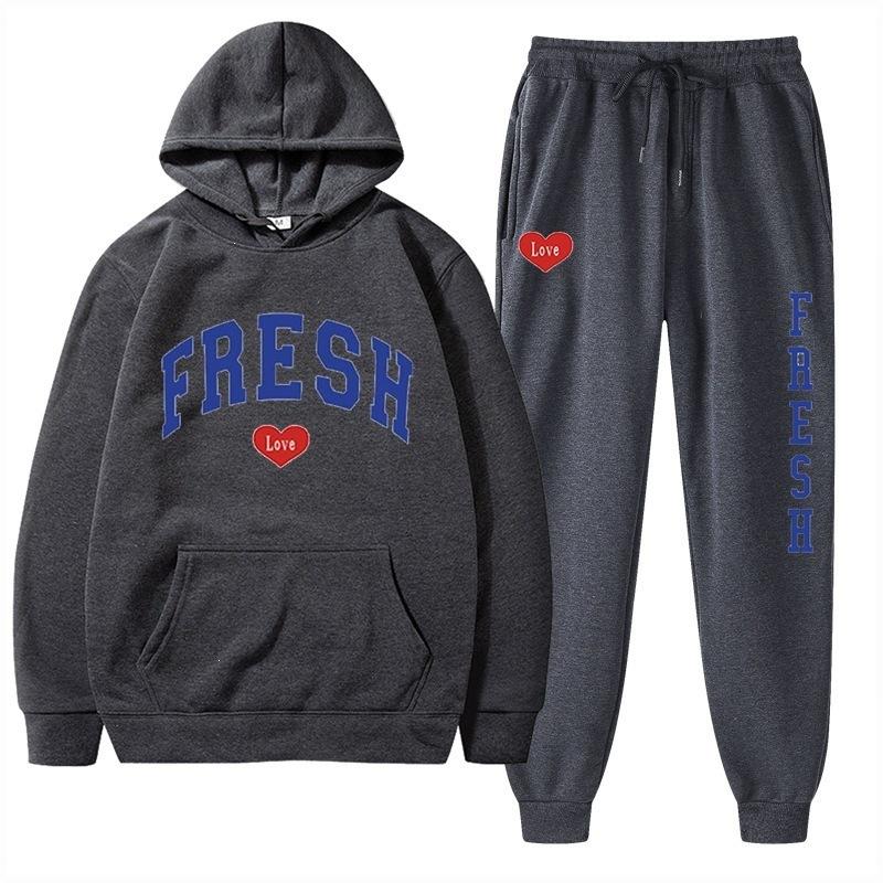 European size plus fashion printed sweater autumn and winter fleece warm hoodie casual sports women's suit