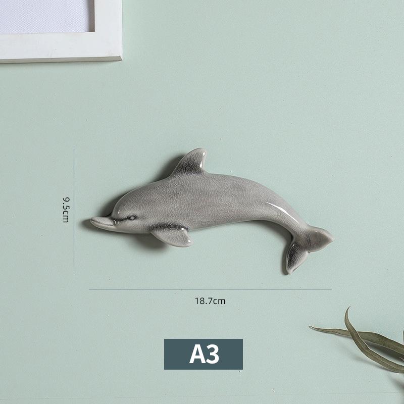 1 шт. 3D керамические фрески в скандинавском стиле с дельфинами, настенные фоны, декор для ремесел, ресторана, гостиной, офиса, украшения