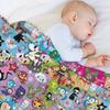 donutella and his friends unicorns mofia collaboration cartoonss,anime Chibi Throw Blanket Luxury Designer Blankets