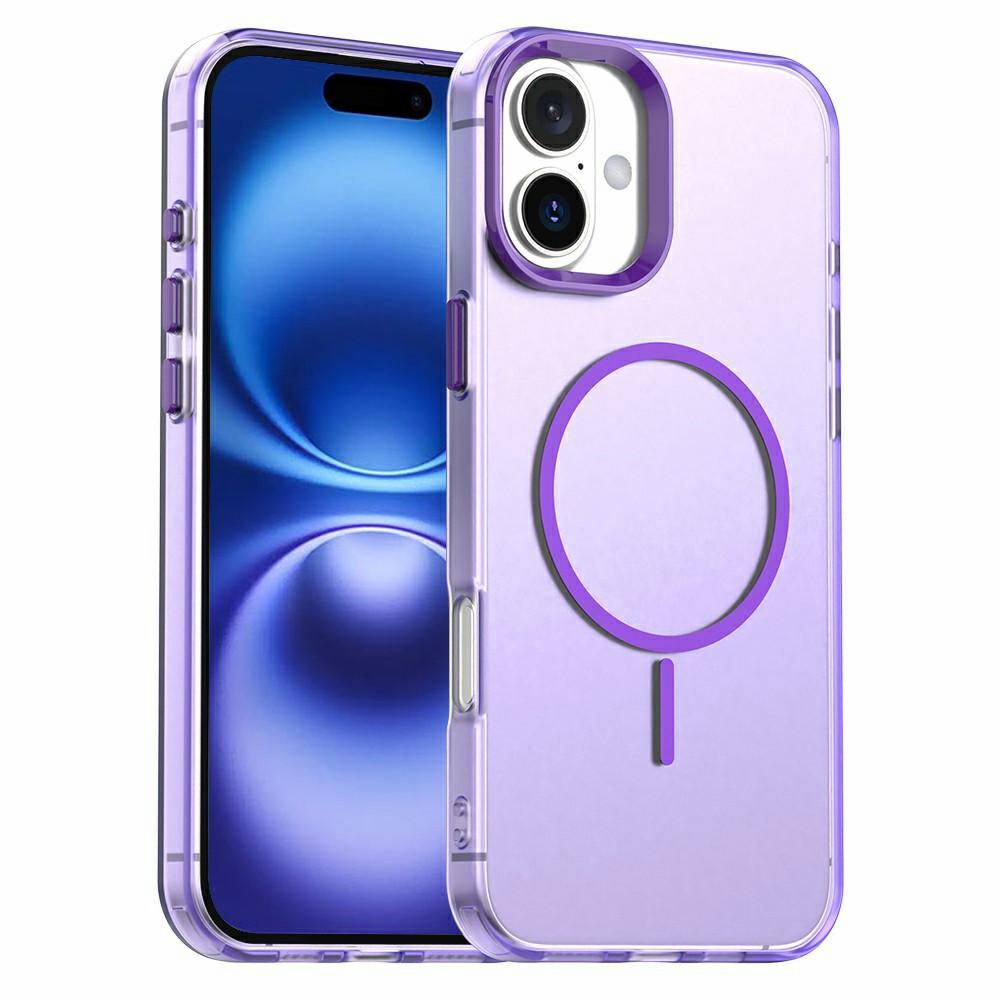 For iPhone 16 Plus Case Candy Color PC + TPU + PET Phone Cover Compatible with MagSafe