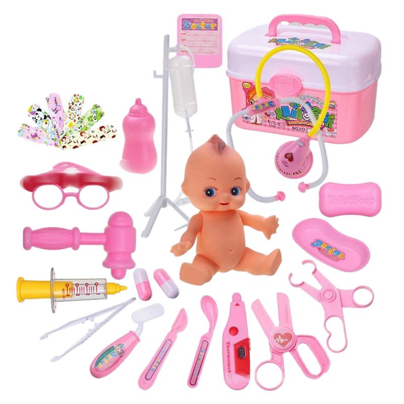 22 шт. детский игровой набор для мальчиков и девочек, имитация стетоскопа медсестры для инъекций, домашний медицинский ящик для инструментов