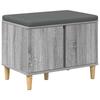 Hall Bench with Cushion and Storage Grey Sonoma 60 X 38 X 46 Cm