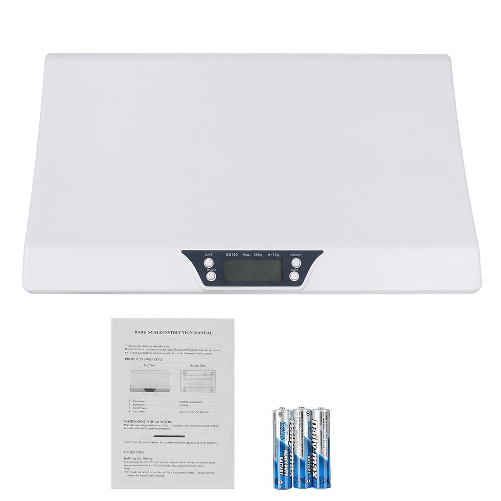 20 кг Макс Весы для новорожденных собак и кошек Многофункциональные умные электронные весы для взвешивания младенцев Светодиодный дисплей Бытовой измерительный инструмент 21,65*13,19*1,78""