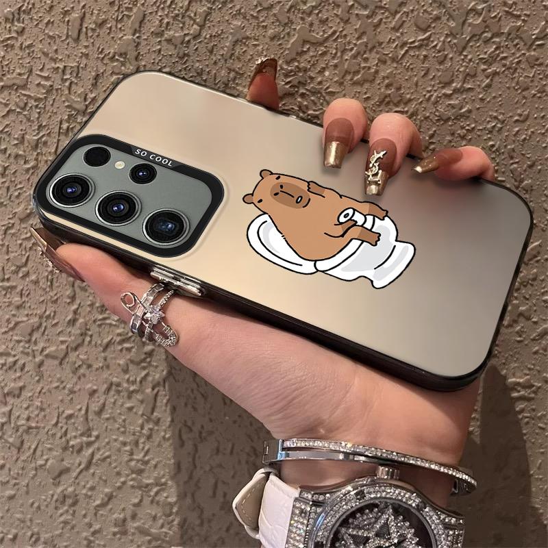 Capybara Sitting Toilet Frosted Case for Samsung Galaxy S25 S24 S23 S22 Ultra S21 Plus S20 FE A73 A72 A71 A56 A55 A54 Hard Cover