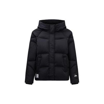 Однотонная куртка-пуховик с капюшоном на молнии для женщин, верхняя одежда, черный цвет 162348901-3