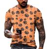 Halloween T Shirt Men's Casual Round Neck Blood Splatter Pattern Tops Horror Bloody Printed Short Sleeve Tops