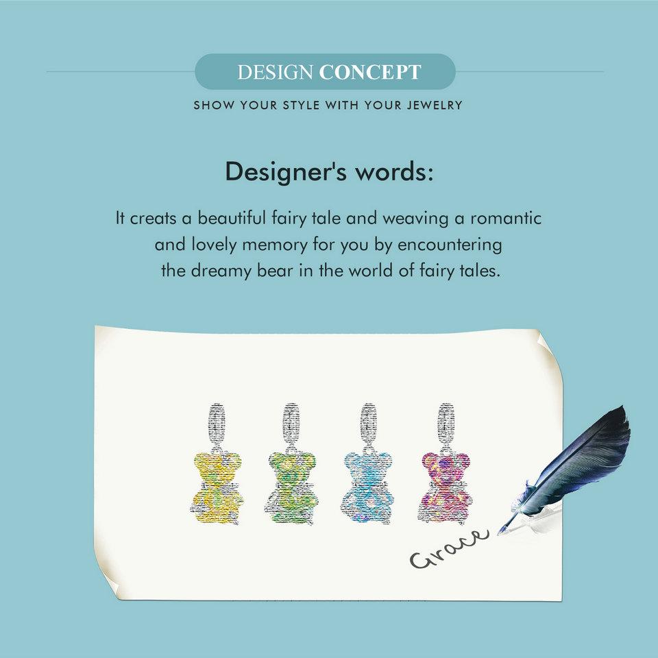 WOSTU Подвеска «Мечтательный медведь» из стерлингового серебра 925 пробы подходит для оригинального браслета «сделай сам», сказочный подарок для женщин, ювелирные украшения