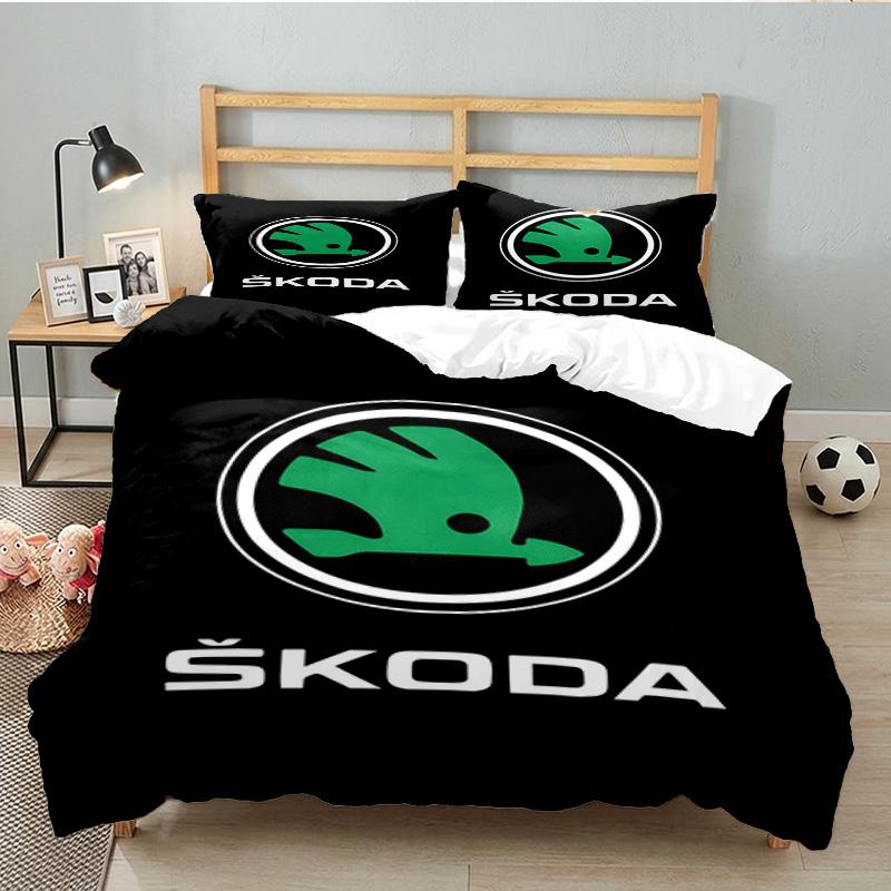 3PCS SKo-da Bedding Set Printed Duvet Cover Closure Includes 1 Duvet Cover & 2 Pillowcases for All Seasons Bedroom Decor