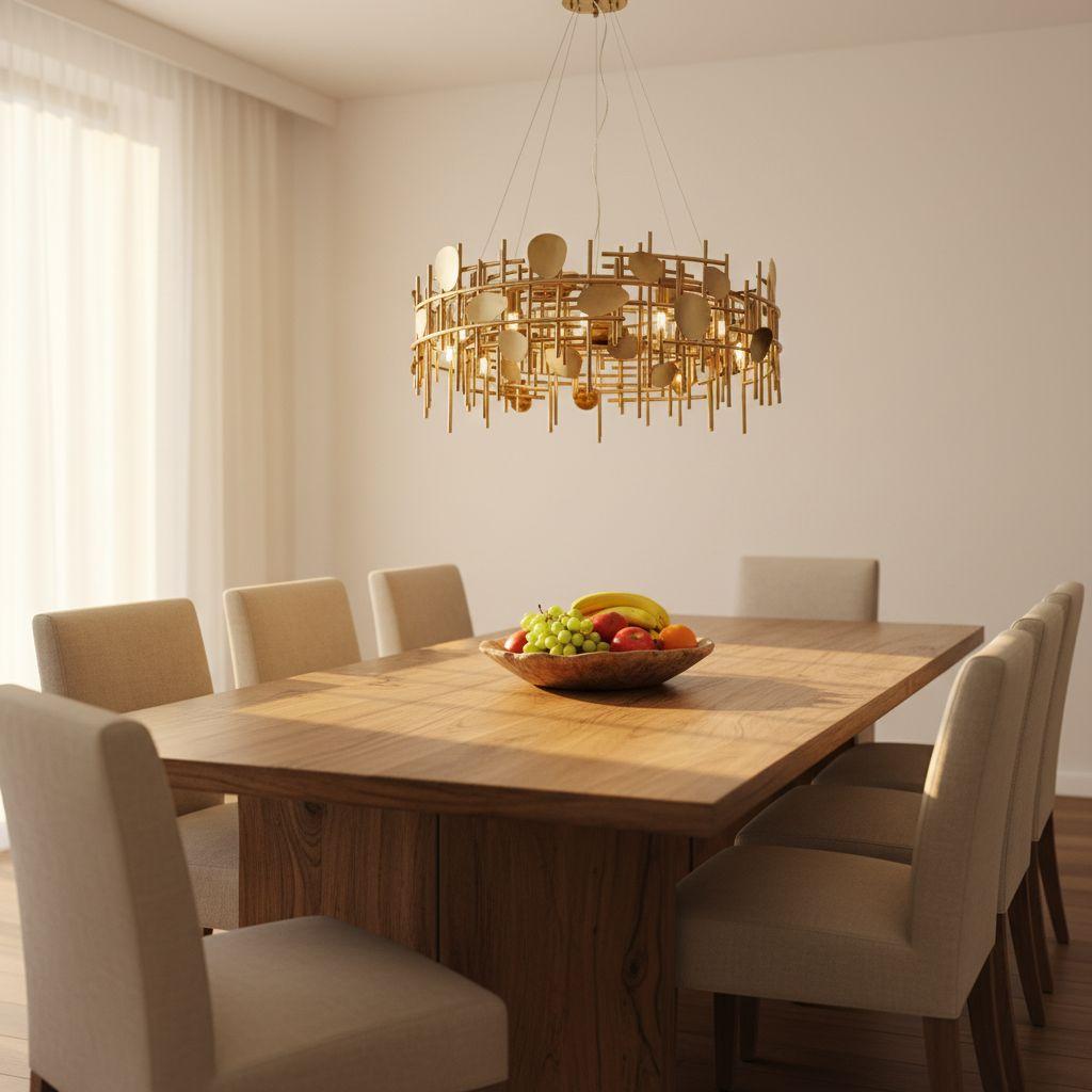 Plaquita - modern gold chandelier 60cm