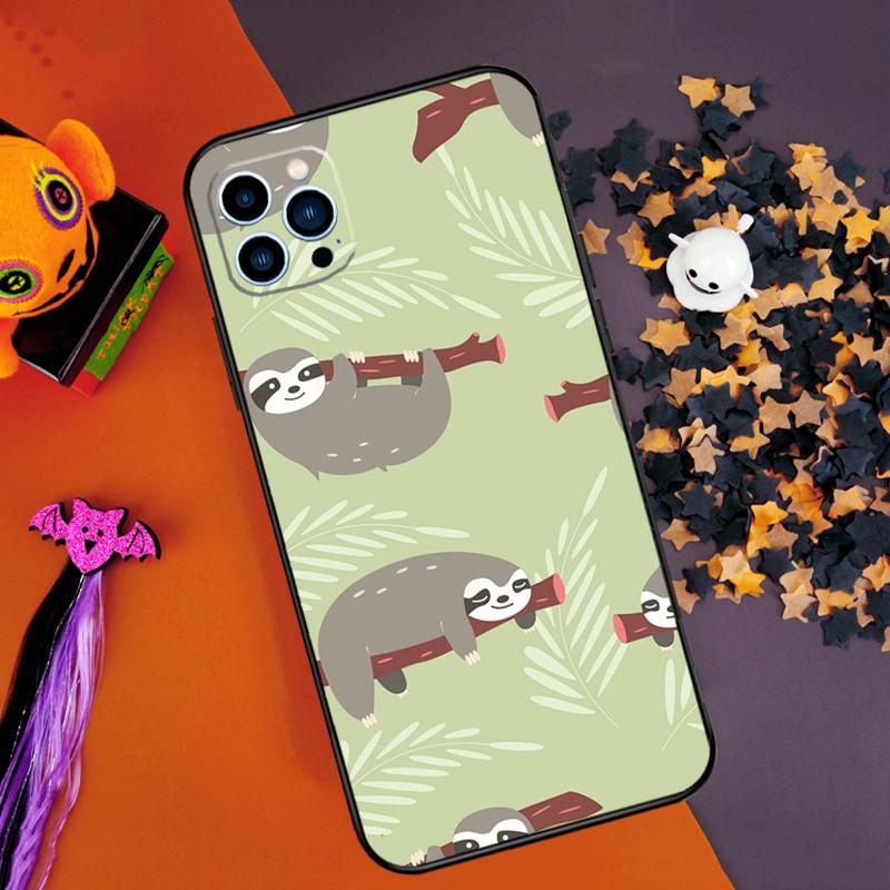 Cute Baby Sloth Bumper Case For iPhone 14 15 16 Pro Max 11 12 13 Pro Max Mini XR 16e 16 15 Plus Phone Cover