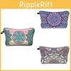 Trendy Vintage Mandala Flower Makeup Bag Handbag For Travel Polyester Lining Various Color Options
