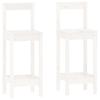 3 Piece Bar Set White Solid Pine Wood