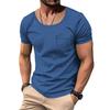 Men's New Summer V-Neck T-Shirt, Solid Color Thin Short Sleeve Tee With Chest Pocket, European American Plus Size Casual Tops for Men