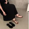 2025 New Summer Wear Casual French Cool Slippers Internet Celebrities with Suede Flat Toe Roman Sandals Women