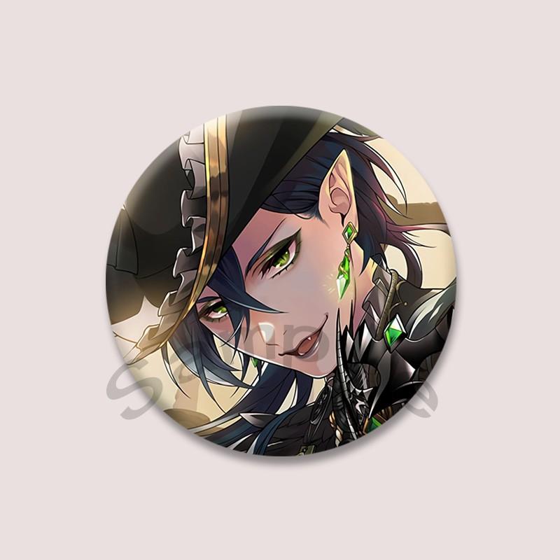 Anime Game Twisted Wonderland Soft Button Pins Tinplate Round Brooch Cartoon Badge Backpack Jacket Accessories Gifts for Friends