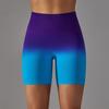Спортивные шорты с высокой талией и градиентом, бесшовные, женские, для йоги, с подтяжкой бедер, штаны для бега