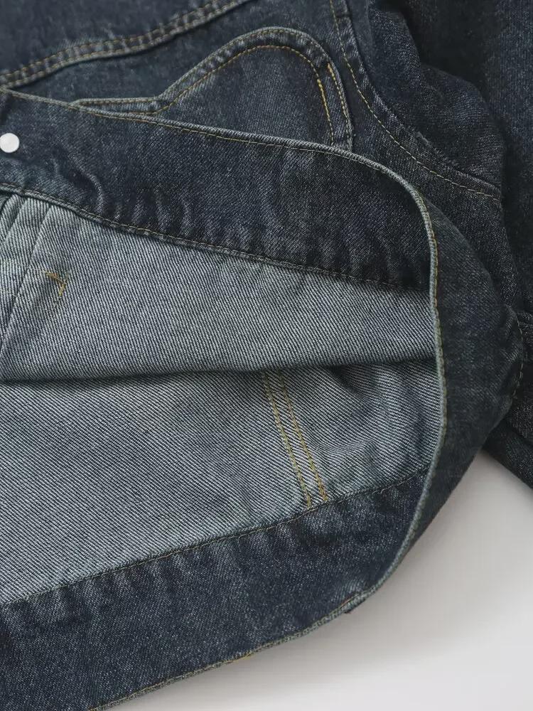 Женская модная джинсовая куртка и прямые брюки с высокой талией 8197003 8197002