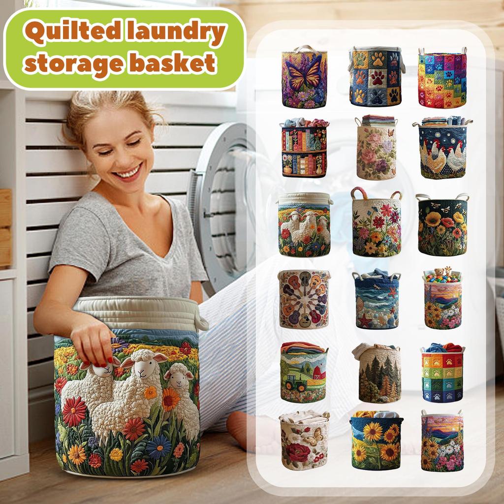 Quilted Laundry Storage Basket, And Suitable For Storing Dirty Clothes.