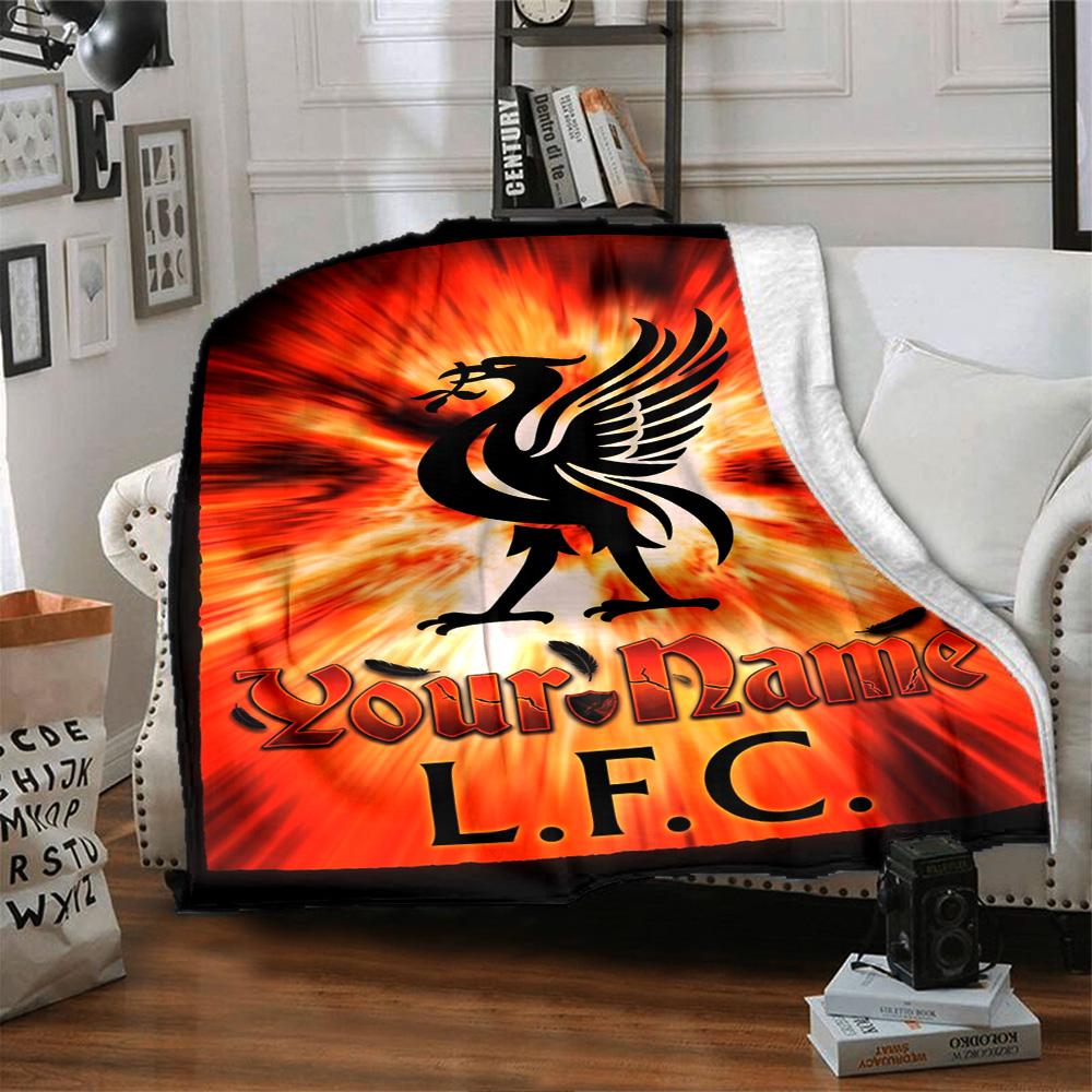 Liverpool Personalized Text Blanket Multi-purpose Personalized Blanket Soft Warm Cozy Throw For Couch Office Seaside Bed Four Seasons Multipurpose