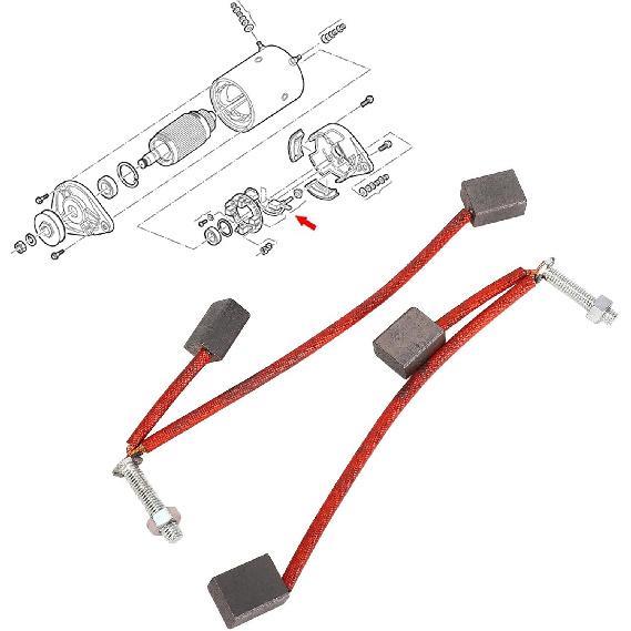 Cart Starter Generator Brushes, 2PCS Car Starter Motor Brush Set Replacement 103347301 114-01-2034AS for Precedent 2001-Up for EZ 2008-Up