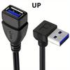 20cm USB 3.0 Extension Cable Male to Female 90 Degree Angle 5Gbps Data Sync Fast Charging for PC Laptop Mobile HDD
