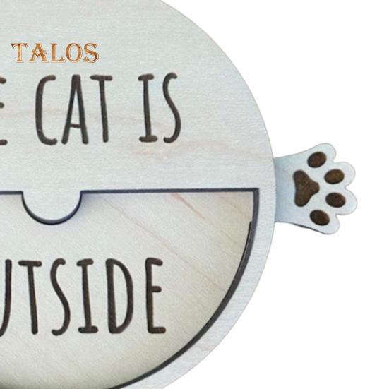 Магнитный знак-напоминание о питомце «Кот внутри», деревянный знак, переключаемый, для входной двери в дом, офиса, поворотный столик, украшение, подарок любителю кошек