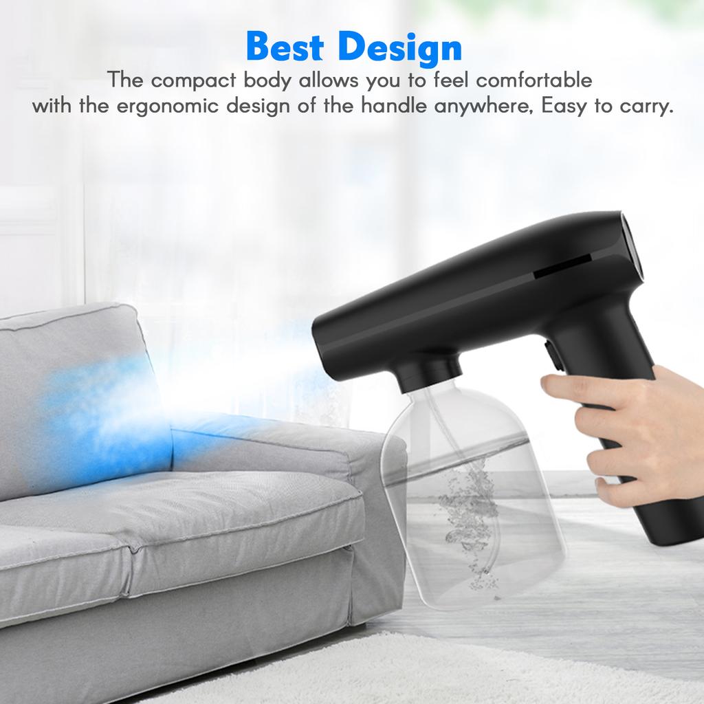 Пистолет для дезинфекции помещений и улицы, ручной беспроводной портативный перезаряжаемый нано-распылитель с синим светом