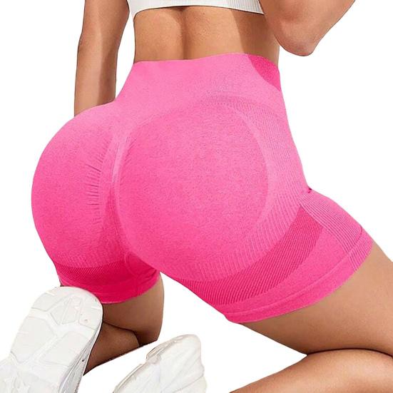Yoga Shorts Slim Fit High Elasticity Tummy Control Seamless Quick Dry Anti-exposure Butt Lifted Soft High Waist Jogging Running Sports Shorts